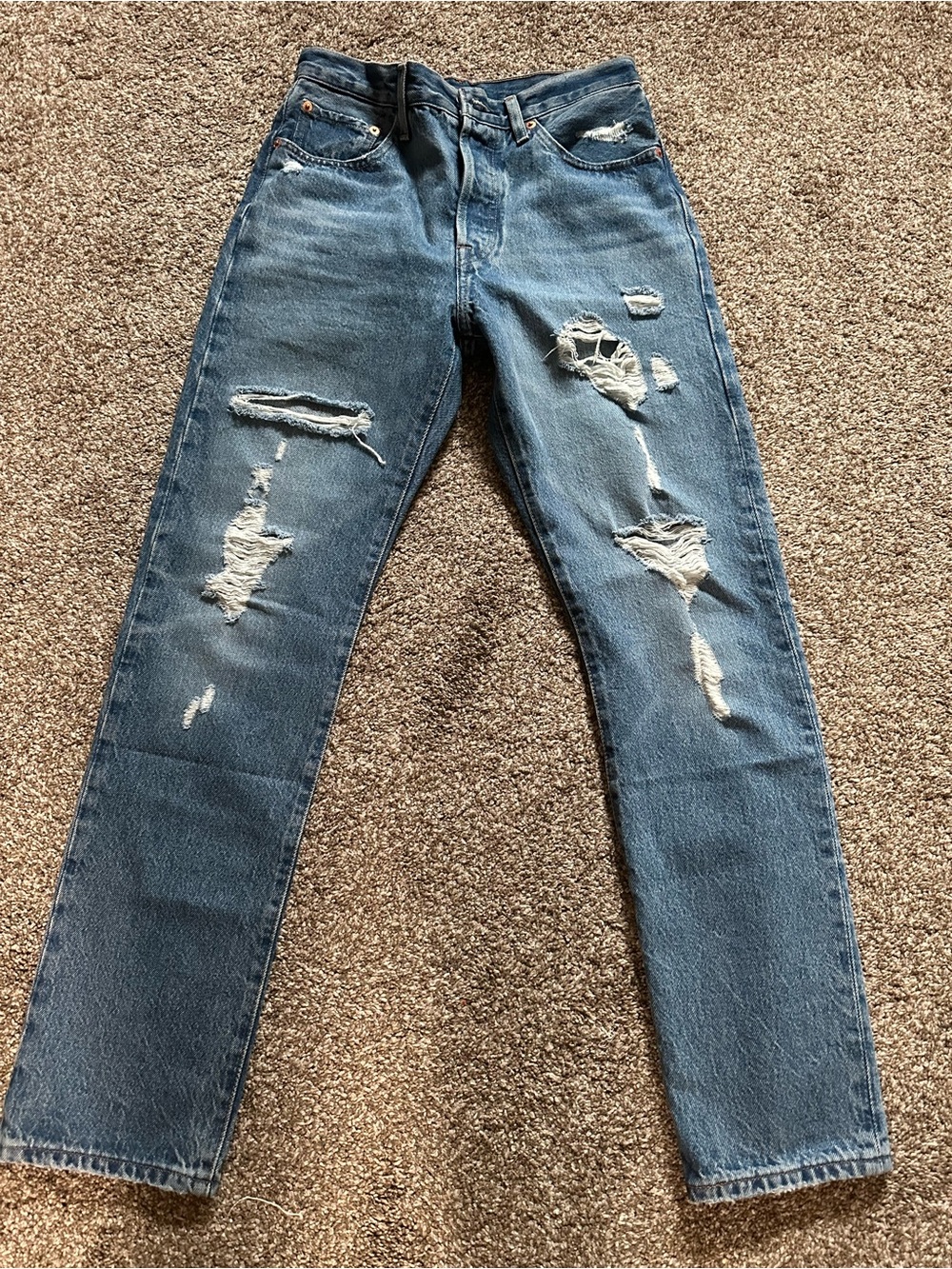 Levi's Blue Denim Jeans with Brown Leather Patch